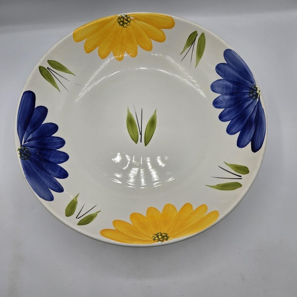 MAXAM  Italian Daisy Vegetable Serving Bowl 13" Hand Painted Italy Discontinued